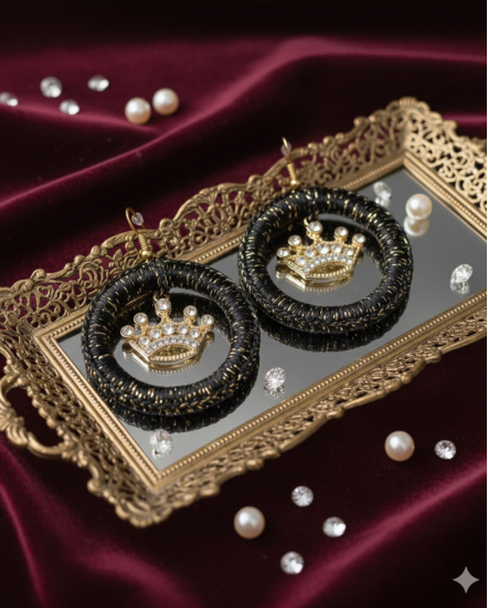 Háčkované  dizajnové náušnice "Galéria dizajnu"